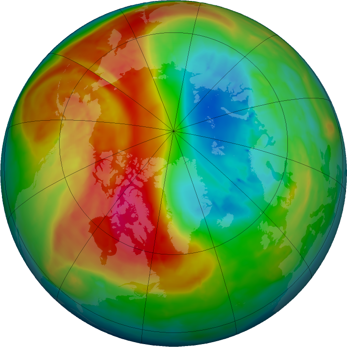 Arctic ozone map for 24 February 2016